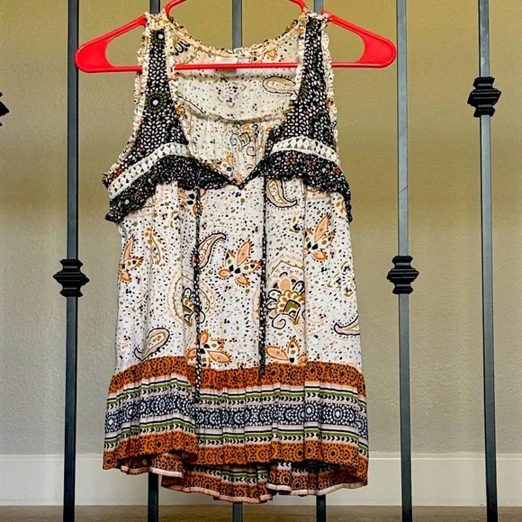 SMALL FLOWY MULTI-COLORED TANK BY PATRONS OF PEACE GREAT CONDITION BUNDLE2SAVE - Picture 10 of 10